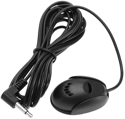 ECSiNG 1Pc Car Navigation GPS Radio DVD Adhesive Microphone 3.5mm Plug Cable Length 3 Meters Suitable For Installation On Sun Visor Clips Dashboard Mounts