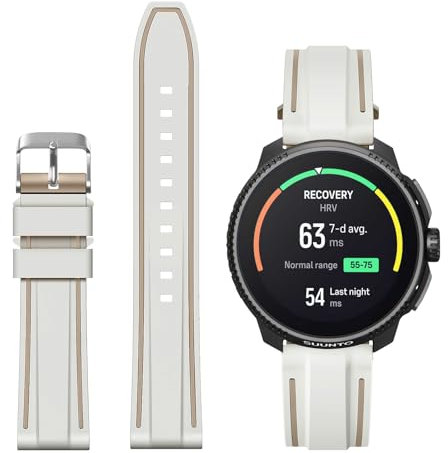 RoYiio Armband Kompatibel mit Suunto Race/Suunto Vertical Uhrenarmband, 22mm Sport Silikon Ersatzarmband Armbänder für Suunto 9 Peak/Suunto 9 Peak Pro/Suunto 5 Peak - Beige/Braun