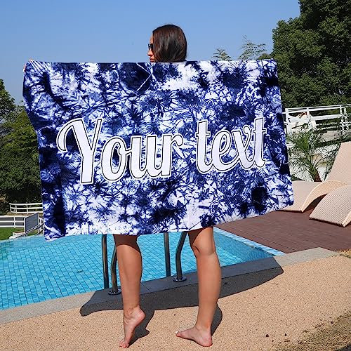 Personalisiert Microfaser Handtücher,Personalisiertes Strandtuch Mit Namen,Schnell Trocknende und Leichte Stranddecke.Perfekt für den Strand,Badetuch Groß, Reisehandtuch,Reise, Strand, Sauna,160x80cm
