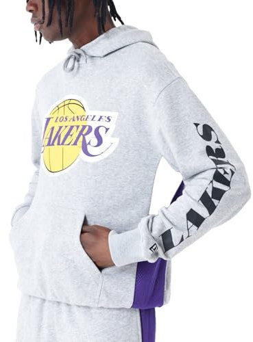 New Era Felpa con cappuccio oversize MESH Panel Los Angeles Lakers