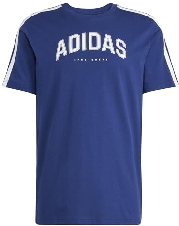 adidas Men's Codes Collegiate Linear Graphic T-Shirt, Dark Blue, L