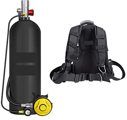 Bouteille de plongée 4 Litres X7000 Plongée Équipement De Plongée Sous-marine Plongée Sous-marine Respirateur Branchie Bouteille D'oxygène De Rechange Ultra-haute stabilité(Black bottle with silver he