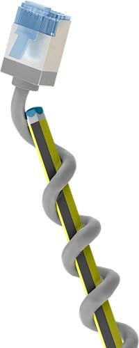 goobay 74310 Cavo patch CAT 6A slim/ultra flessibile RJ45 CAT 6A U/FTP CU/Cavo Ethernet sottile con connettori corti/LSZH, protezione antipiega/grigio 5 m