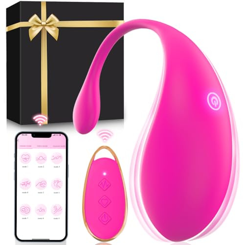 Vibromasseurs Feminin Oeuf Vibrant Femme à Distance Vibromasseur, Femme Clitoridien Puissant Sex Toýs Femme Couple Plaisir Gode Vibro-masseur Vibro Avec Telecommande Silencieux 9 Modes (Rouge)
