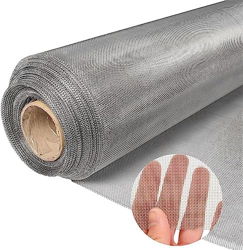 ybaymy 304 Edelstahl Gewebte Drahtgeflecht 1M*30M Drahtgitter Feinmaschig Fenster Bildschirm Sicherheit Mesh Roll Fenstergitter Fliegengitter Metall Mäusegitter Insektengitter