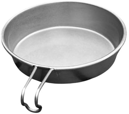 Metal Camping Plates - Rustproof Vintage Outdoor Camping Stainless Steel Pot with Handle - Camping Pan Plate Lightweight Backpacking Frying Pan Dinnerware for Outdoor Backpacking Camping Hiking Picnic