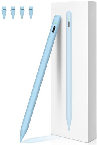 Stift für iPad 2. Generation mit kabelloser Aufladung, iPencil 2. Generation Mit Handfläche Ablehnung& Neigung Pencil für iPad 6/7/8/9/10, Mini 5/6, Air 3/4/5/11''M2, iPad Pro 11/12.9/13''M4 Blue