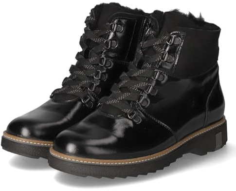 Waldläufer 911802 VBD304/001 orthopädischer Stiefel mit Warmfutter Lackleder Damen in schwarz