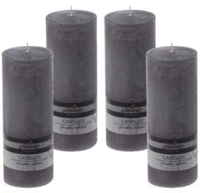 4er Set Adventskranzkerzen Raureif Grau 200/78 mm durchgefärbte Trend-Kerzen