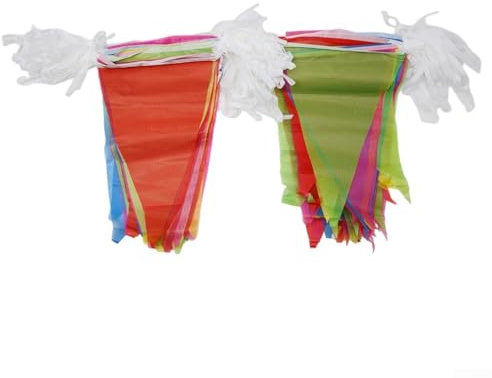 Auffällige Dreiecksflaggen, perfekt für Hochzeitsfeiern, Innen- und Außenbereich (22 x 35 cm)