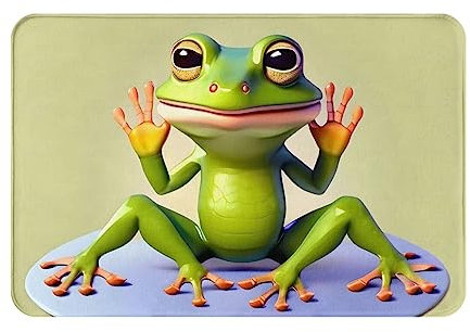 yefan The Funny Frog Doing Yoga Door Mat, Welcome Mat, 40 X 60 Cm,&& Non-Slip Welcome Mat For Outdoor And Indoor Use.