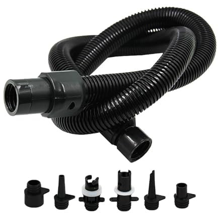 Pumpe Verlängerungsrohr Elektrische Luftpumpe Ersatzschlauch Aufblasbarer Schlauch Luftschlauch Kit mit 6 Düsen für Schwimmer, aufblasbares Zelt, Wassersportpool, Kajak, Floß