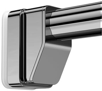 Gardinenstange ohne Bohren für Gartenpavillon, Teleskopstange 40-500cm, Spannstange zum klemmen, Ø33mm Edelstahl Vorhangstange Klemmstange, Duschvorhangstange für Wohnzimmer Badezimmer(Grau,160-250CM)