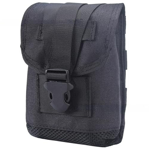 Tactical MOLLE Water Bottle Pouch - Lightweight 20oz Hydration Carrier for Outdoor Gear, Military Belt Attachment, Quick-Drain Mesh (Black)