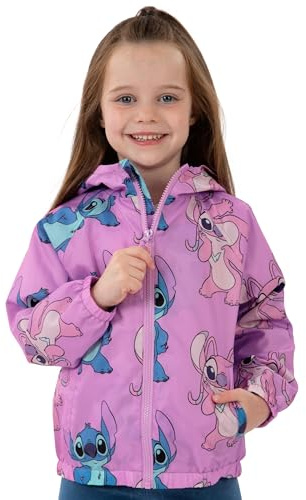 Disney Stitch Jacket, Lilo And Stitch Girls Rain Jacket, Girls Raincoat, Angel Raincoat For Kids, Purple 11-12 Years