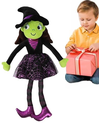 Hitburu Halloween Hexen Puppe - Kuschelhexe Für Mädchen - Zimmerdeko Für Kinder Mädchen Wohnzimmer Büro Party