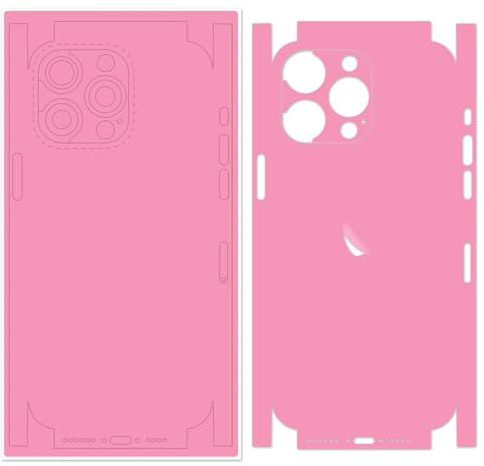 iPeySym Rose Pink Protective Skin Stickers Compatible with iPhone 14 Pro Max, Full Wrapped Ultra-Thin Waterproof Anti-Paint Peeling, 2Pcs (for iPhone 15)