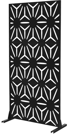 ML-Design Metall-Sichtschutz Torino, 90x180 cm, aus Stahl, Raumteiler - 3 Paneele, Trennwand erweiterbar mit Ständer, Paravent freistehend, Deko Sichtschutzwand wetterfest für Garten Balkon Terrasse