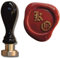 UDIG Siegelstempel mit Gravur, Schriftart Gothic, Petschaft 2 Initialen personalisierbar, Stempel 8cm, Siegel 24mm