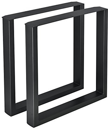 [en.casa] 2x Patas de Mesa de Comedor/Escritorio, Acero Negro, 70 x 72 cm