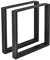 [en.casa] 2 x Conjunto de Patas de Mesa para Mesa de Comedor Escritorio Armazón de Mesa con protección para Suelo Acero 70 x 72 cm Negro