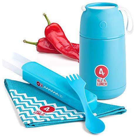 ALL4LUNCH Warmhaltebox 650ml | Die innovative Warmhalte-Behälter inkl. Besteck-Set - hält 10 Stunden heiß und 20 Stunden kalt - BPA-frei - von Baby-Nahrung bis Mittagessen