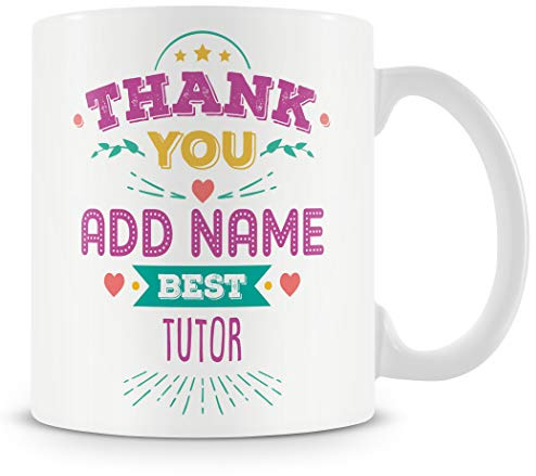MUGGZ Tutor Mug - Personalised Thank You Gift - Customise with Name - Pink