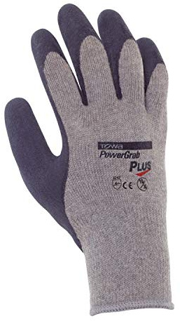 (12 Paar) TOWA Handschuhe Strickhandschuhe PowerGrab Plus 12 x grau/blau 10