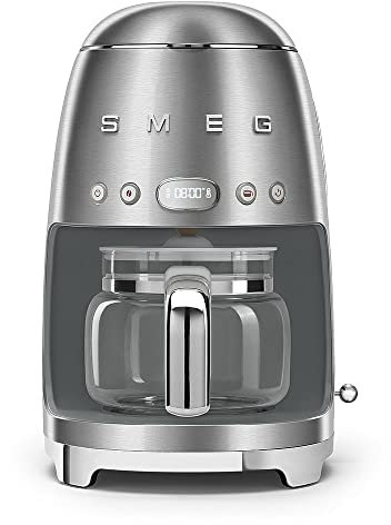 Smeg DCF02SSUK Drip Coffee Machine, Auto-Start Mode, Reuseable Filter, Digital Display, Anti-Drip System, Aroma Intensity Option, 1.4 Litre Tank, Stainless Steel