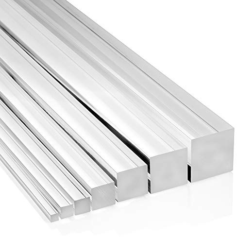Zeigis - Acrylglas-Vierkantstab 10x10mm, transparent, 1000mm lang, massiv | Für Displays, Modellbau, Deko und Möbelbau,sägbar, bohrbar, fräsbar, polierbar und verklebbar, UV-stabil, Acrylglas GS