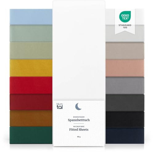 Blumtal® Spannbettlaken 2er Pack - Microfaser - Ökotex zertifizierte Bettlaken 90x200cm - Spannbetttuch - Weiß