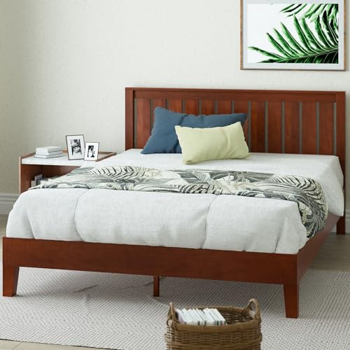 ZINUS Vivek 30 cm Deluxe-Plattformbettrahmen aus Holz mit Kopfteil | Holzlattenunterstützung | Für Erwachsene, Kinder, Jugendliche | Einfache Montage | 90 x 200 cm | Antik-Espresso