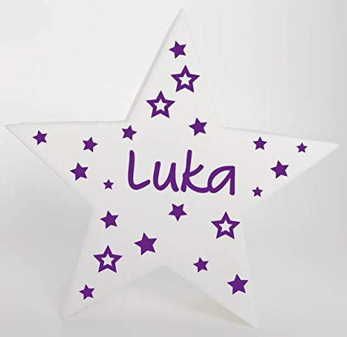 Bambinella® LED Deko Leuchte Schlummerlicht mit Namen personalisiert - 10,5 x 10,5 x 4cm