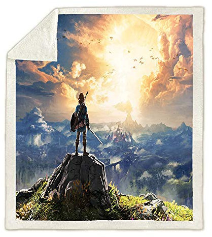 NICHIYO The Legend of Zelda Decke, Cartoon- und Animations-Fleecedecke für Erwachsene und Kinder, 100 % Mikrofaser, für Schlafsofa und Sofa (1.100 x 140 cm)