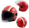 Casque Moto Jet Rouge Visière Approuvé ECE 22 06 Graphiques Blancs Pare-Soleil S