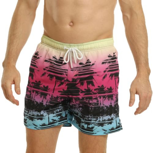 RIPT Performance Pantaloncini da Bagno da Uomo ad Asciugatura Rapida con Protezione Solare UV 50 Costume, Rosa