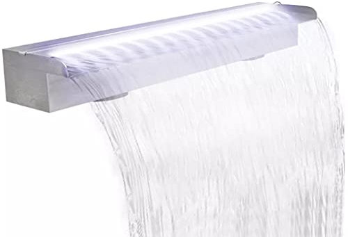 SKM Lame d'eau rectangulaire à LED 90 cm en Acier Inoxydable pour piscine-674