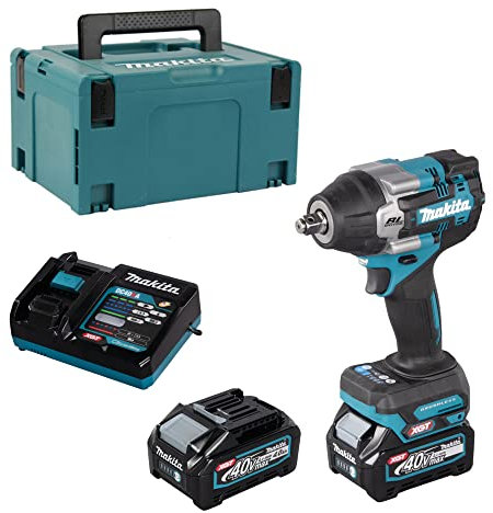 Makita TW007GM201 Akku-Schlagschrauber 40V max. / 4,0 Ah, 2 Akkus + Ladegerät im MAKPAC, Petrol