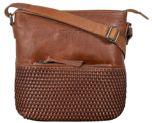 STILORD Liz Vintage Leather Bag Woven Bag for Women Large Hobo Bag Handbag for Business and Shopping in Genuine Leather Colour:Toretto - Darkbrown