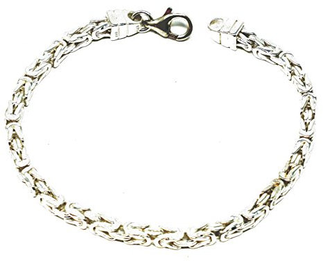 Original italienisches Byzantiner Königsarmband 925 Silber 4 mm breit 20 cm Silberarmband Armband Damen Herren Schmuck ab Fabrik tendenze Italy