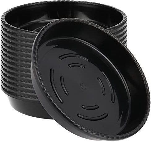 PINGEUI 15 Pack Black Plant Saucers, 25cm Plastic Flower Pot Drip Tray, Round Plants Garden Saucers for Indoor and Outdoor Plant Pots