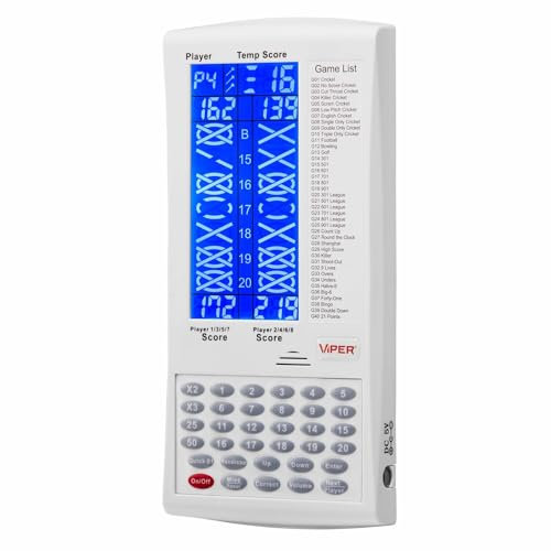 Viper ProScore Digital Dart Scorer Electronic Dartboard Scoreboard for Up to 8 Players, with 40 Games and 655 Game Options, Including Cricket and X01, White