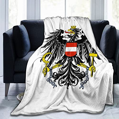 Nationalemblem Österreichs, ultraweiche Flanell-Fleece-Decke, ganzjährig, Wohnzimmer/Schlafzimmer, warme Überwurf-Bettdecke
