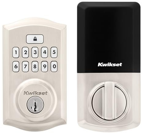 Kwikset 9260TRL-15S Traditional SmartCode Keypad Electronic Deadbolt SmartKey Satin Nickel Finish