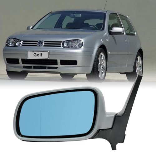 Convitex Golf 4 Außenspiegel Links Komplett 1997-2006 Bora Spiegel von 1998 bis 2005 Mechanisch Lackierbar Spiegel mit Asphärisch Blau Spiegelglas Großes Ausführung