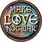 Lustiger Aufnäher MAKE LOVE NOT WAR Aufbügler Peace Patch zum annähen/aufbügeln | lustiger Jeans Flicken mit Stickerei Morale Applikation für alle Stoffe | 70x70mm
