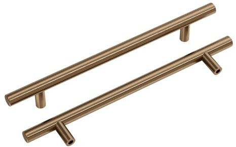 Goldenwarm 15 Pack Bronze Kitchen Cabinet Handles, 160mm, Stainless Steel, Brushed Bronze Finish