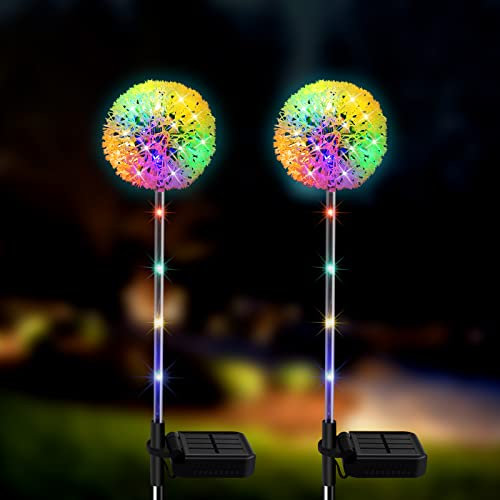 Amouhom Solarleuchten für Garten, 2 Stück LED Solarlampen für Außen IP65 Wasserdicht Wegebeleuchtung Gartenlampen für Terrasse, Stufen, Treppen, Hof und Weihnachtsdeko