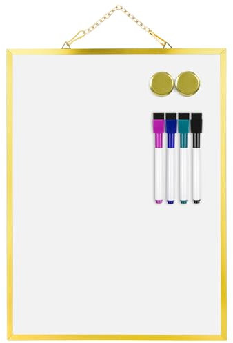 VUSIGN Small Dry Erase White Board, 41cmX 30cm Portable Aluminum Frame Mini Whiteboard, Magnetic Board for Wall, Office, Home, Kitchen, School