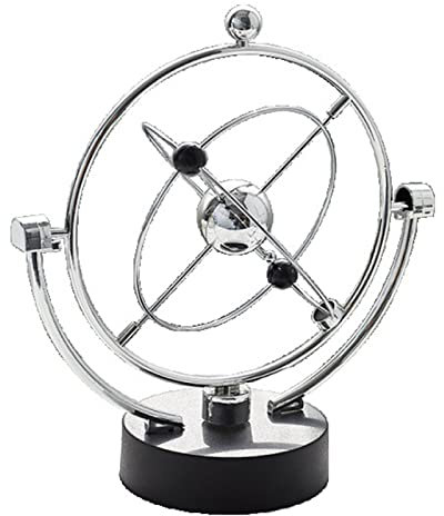 MOUDOAUER 4*AA Perpetual Motion Kinetic Orbital Revolving Gadget Perpetual Motion Desk Art Toy Accessory Office Decor Gift